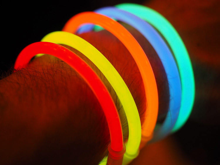 Remember those glowing things being worn at concerts? If you still have some lying around the house, pick them up and proceed to have fun!
